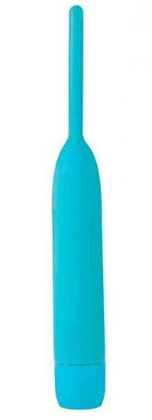 Голубой вибромассажер из силикона Delight - 18,5 см. купить в секс шопе