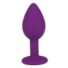 Фиолетовая силиконовая пробка с прозрачным кристаллом - 7,3 см. купить в секс шопе