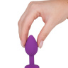 Фиолетовая силиконовая пробка с прозрачным кристаллом - 7,3 см. купить в секс шопе