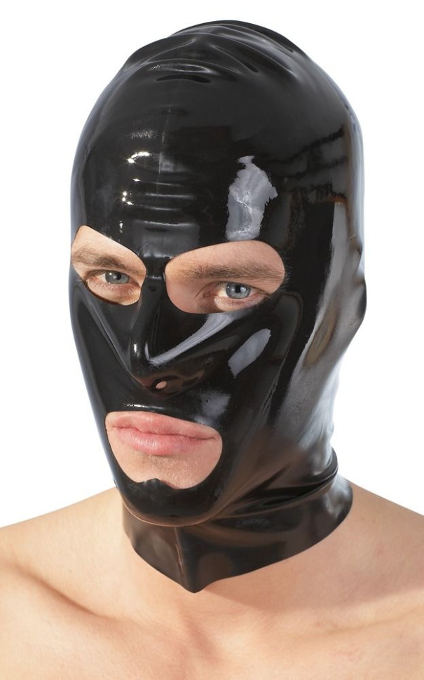 Шлем-маска на голову с отверстиями для рта и глаз купить в секс шопе