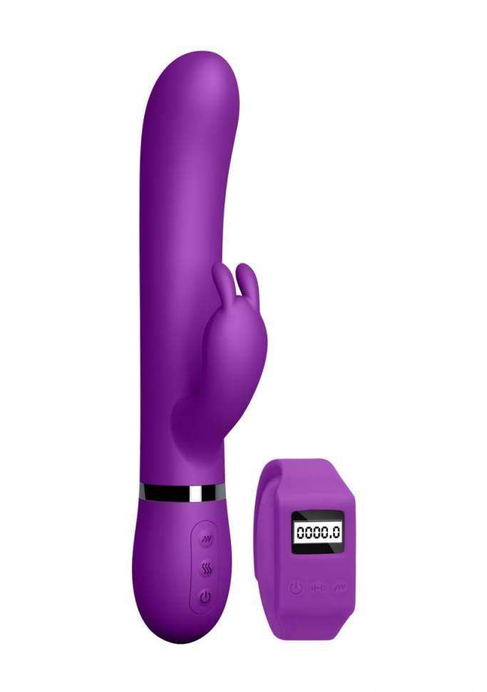 Фиолетовый вибромассажер-кролик Kegel Rabbit с браслетом - 22,5 см. купить в секс шопе