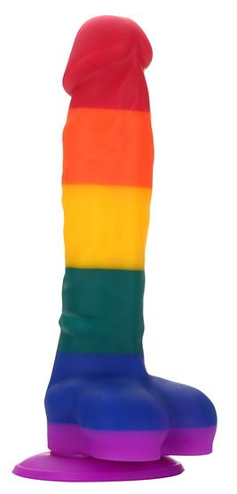 Разноцветный фаллоимитатор-реалистик COLOURFUL DILDO - 20 см. купить в секс шопе