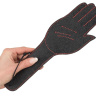 Чёрная шлёпалка Slapper Hand в виде ладошки с контрастной строчкой - 30 см. купить в секс шопе