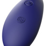 Синий стеклянный вибростимулятор с пультом ДУ и присоской - 10,6 см. купить в секс шопе
