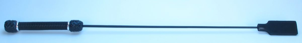 Чёрный профессиональный стек с тисненной ручкой - 73 см. купить в секс шопе