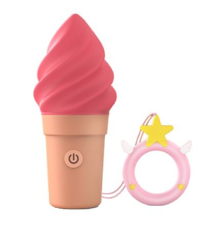 Малиновый мини-вибратор в форме мороженого Candice купить в секс шопе