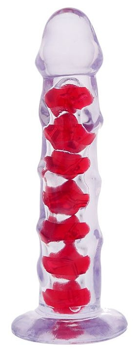 Прозрачно-красный фаллоимитатор RIPPLE - 18 см. купить в секс шопе