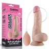 Телесный фаллоимитатор с имитацией эякуляции Soft Ejaculation Cock With Ball 8 - 17,8 см. купить в секс шопе