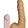 Реалистичный вибромассажёр со спиралевидным рельефом - 15,5 см. купить в секс шопе