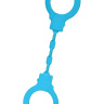 Голубые силиконовые наручники A-Toys без ключа купить в секс шопе