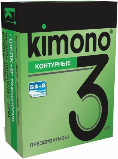 Контурные презервативы KIMONO - 3 шт. купить в секс шопе