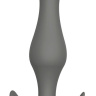 Серый удлиненный анальный стимулятор PLUG WITH T-HANDLE - 15,6 см.  купить в секс шопе