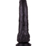 Чёрный фаллоимитатор с клиторальными лепестками - 18,5 см. купить в секс шопе