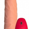 Телесный реалистичный вибратор №69 с пультом - 17 см.  купить в секс шопе
