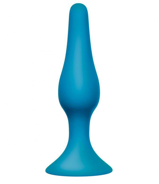 Бирюзовая анальная пробка Slim Anal Plug Large - 12,5 см. купить в секс шопе