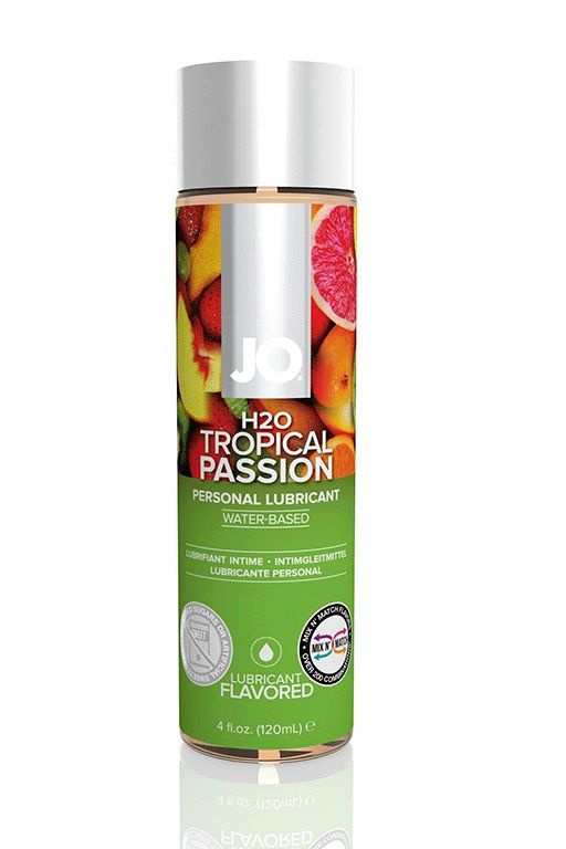 Лубрикант на водной основе с ароматом тропических фруктов JO Flavored Tropical Passion - 120 мл. купить в секс шопе