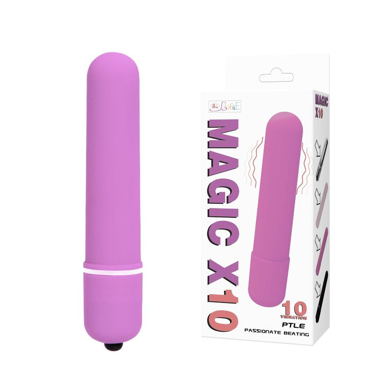 Розовая вытянутая вибропуля - 10,2 см. купить в секс шопе