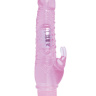 Розовый вибратор Crystal Dildo Climbing Rabbit Vibe - 22 см. купить в секс шопе
