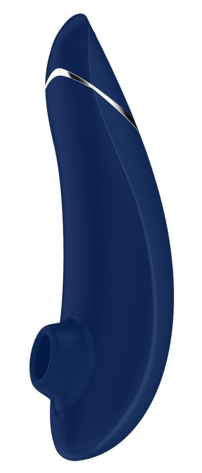 Синий бесконтактный клиторальный стимулятор Womanizer Premium купить в секс шопе
