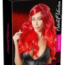Ярко-красный парик с волнистыми волосами купить в секс шопе