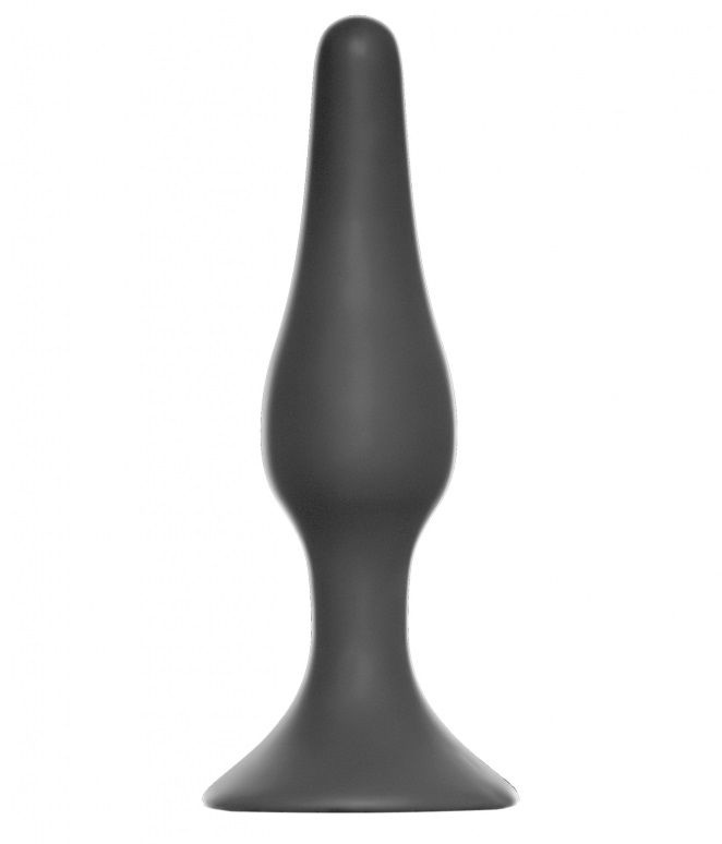 Темно-серая анальная пробка Slim Anal Plug Large - 12,5 см. купить в секс шопе