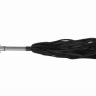 Черная многохвостая плеть с витой ручкой - 63 см. купить в секс шопе