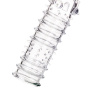 Прозрачная рельефная насадка на фаллос - 15,3 см. купить в секс шопе