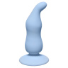 Голубая анальная пробка Waved Anal Plug Blue - 11 см. купить в секс шопе