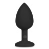 Черная анальная пробка с кристаллом Diamond Plug Small - 7,5 см. купить в секс шопе