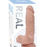 Реалистичный фаллоимитатор REAL с мошонкой на присоске - 17 см. купить в секс шопе
