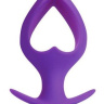 Фиолетовая анальная вибровтулка в форме сердечка - 14 см. купить в секс шопе