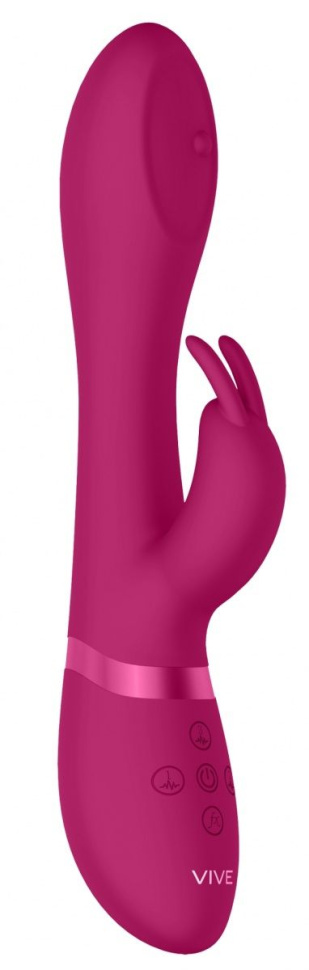 Розовый вибромассажер-кролик Mira - 21,5 см. купить в секс шопе