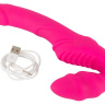 Розовый безремневой страпон с вибрацией купить в секс шопе