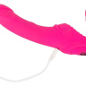 Розовый безремневой страпон с вибрацией купить в секс шопе