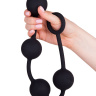 Большая черная анальная цепочка из 4 шариков - 49 см. купить в секс шопе