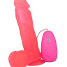 Розовый гелевый вибратор на присоске - 19 см. купить в секс шопе