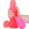 Розовый гелевый вибратор на присоске - 19 см. купить в секс шопе