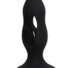 Чёрная анальная пробка с полостями для сжатия и легкого введения - 11 см. купить в секс шопе