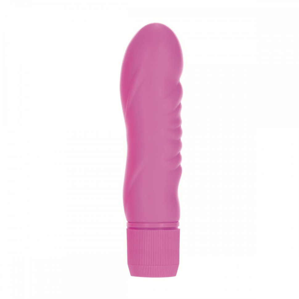 Розовый вибратор First Time Silicone Stud - 13 см. купить в секс шопе