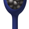 Синяя анальная пробка с шариками внутри Rattler - 12,7 см. купить в секс шопе