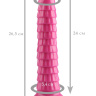 Розовый рельефный фантазийный фаллоимитатор - 26,5 см.  купить в секс шопе