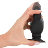Черная анальная пробка с пружинным механизмом Bouncing Plug - 11,8 см. купить в секс шопе