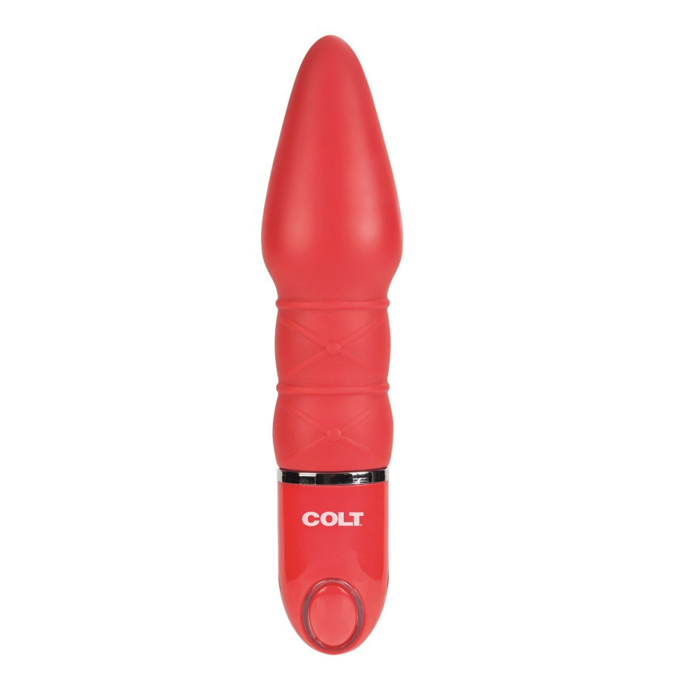 Красный анальный вибромассажер COLT Slider - 17 см. купить в секс шопе