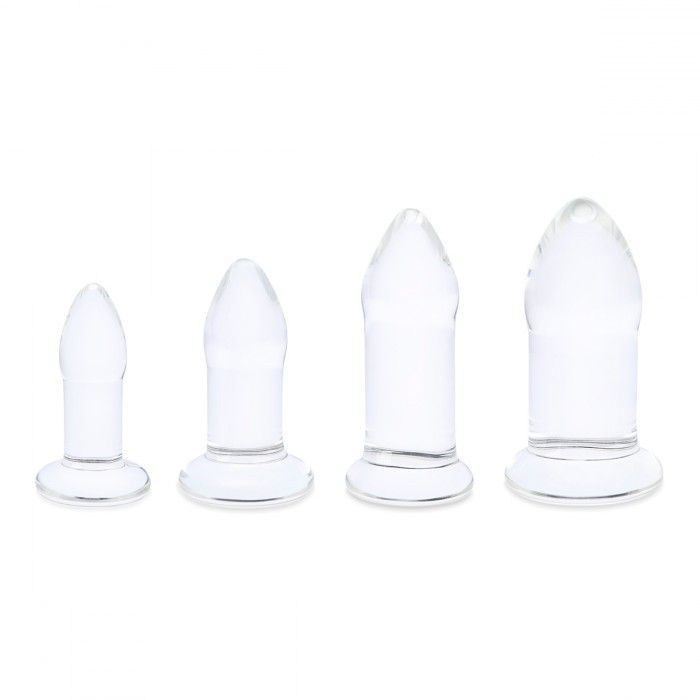 Набор из 4 тренировочных стеклянных расширителей Anal Dilators Set купить в секс шопе