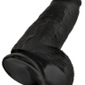 Черный фаллоимитатор на присоске Chubby - 22,9 см. купить в секс шопе