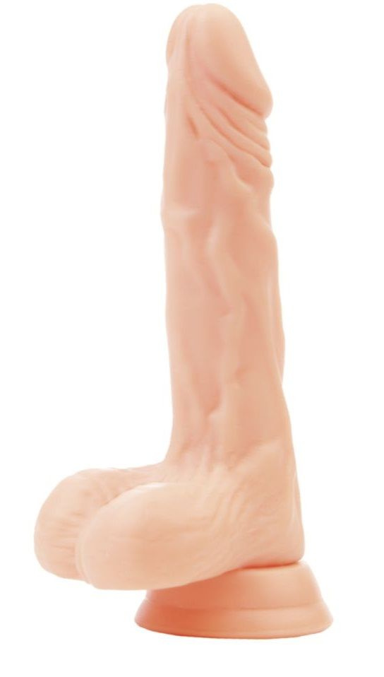 Фаллоимитатор с мошонкой A-toys на присоске - 17,5 см. купить в секс шопе