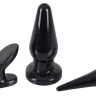 Набор чёрных анальных пробок Butt Plug Set купить в секс шопе