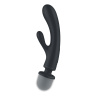 Серый двусторонний вибромассажер Triple Lover - 23,7 см. купить в секс шопе