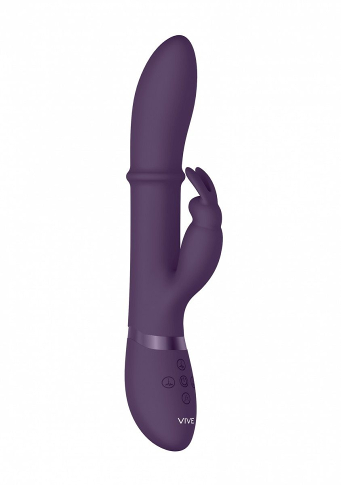 Фиолетовый вибратор-кролик Halo со стимулирующим кольцом - 24,5 см. купить в секс шопе