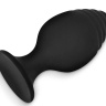 Черная силиконовая рельефная анальная пробка - 8,5 см. купить в секс шопе